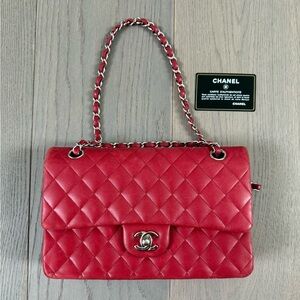 Chanel Classic Red Quilted Shoulder Bag